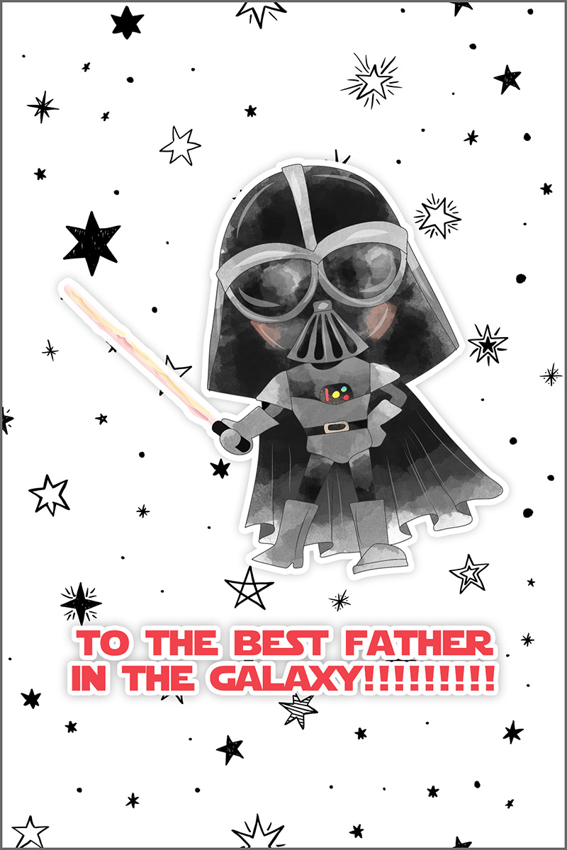 Free Printable Star Wars Father&amp;#039;S Day Cards - The Cottage Market throughout Star Wars Printable Cards Free