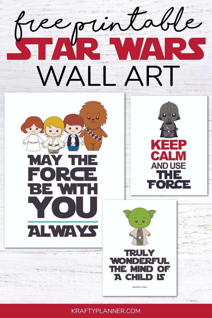 Free Printable Star Wars Themed Wall Art — Krafty Planner throughout May The Force Be With You Free Printable