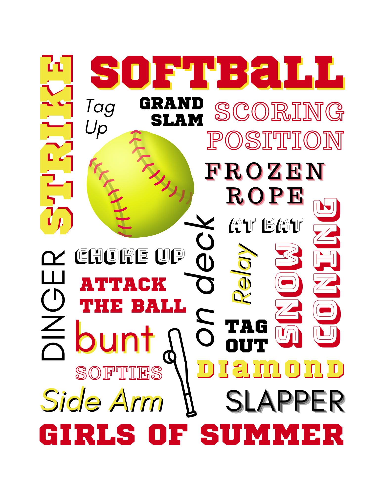 Free Printable Subway Art For Your Favorite Softball Lover – Team for Free Printable Softball Pictures