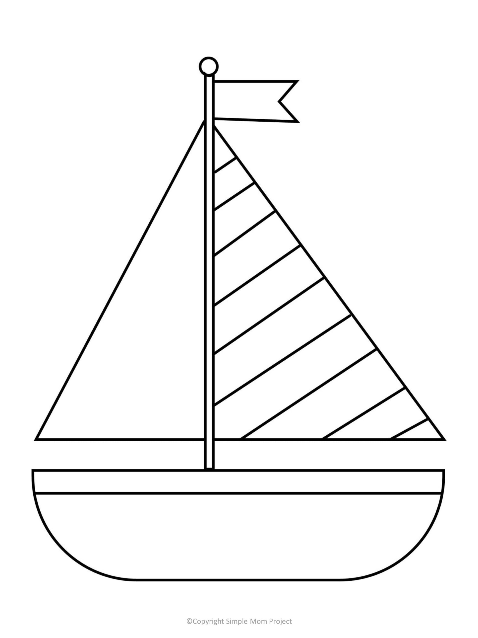Free Printable Summer Sailboat Template - Simple Mom Project in Free Printable Sailboat Template