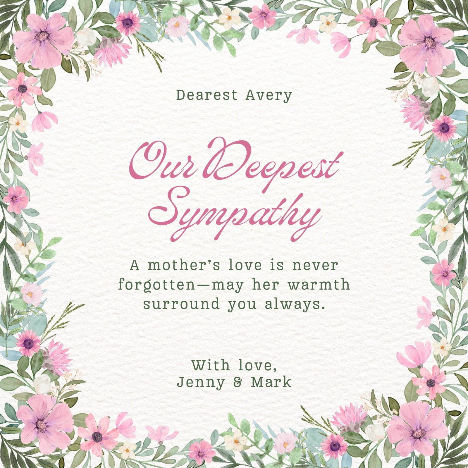 Free Printable Sympathy Card Templates To Customize | Canva within Free Printable Sympathy Verses