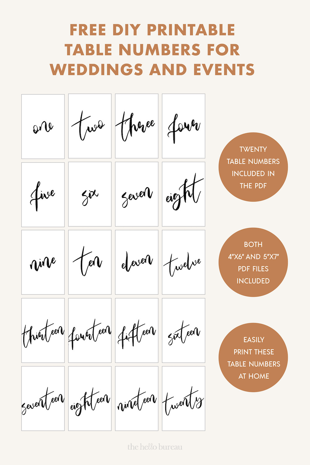 Free Printable Table Numbers For Weddings And Events within Free Printable Table Numbers 1 20