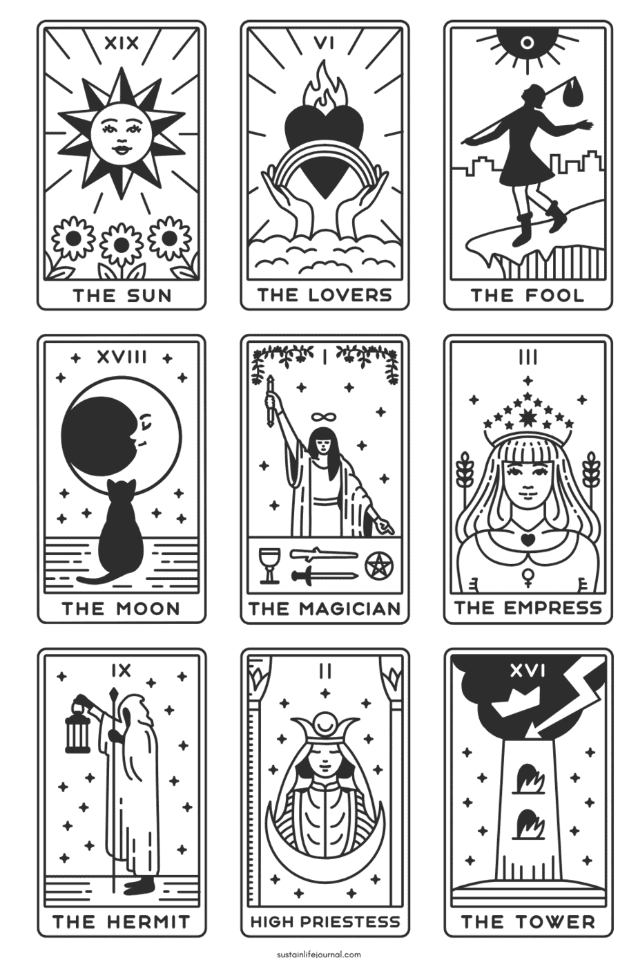 Free Printable Tarot Cards - Sustain Life Journal within Free Printable Tarot Cards