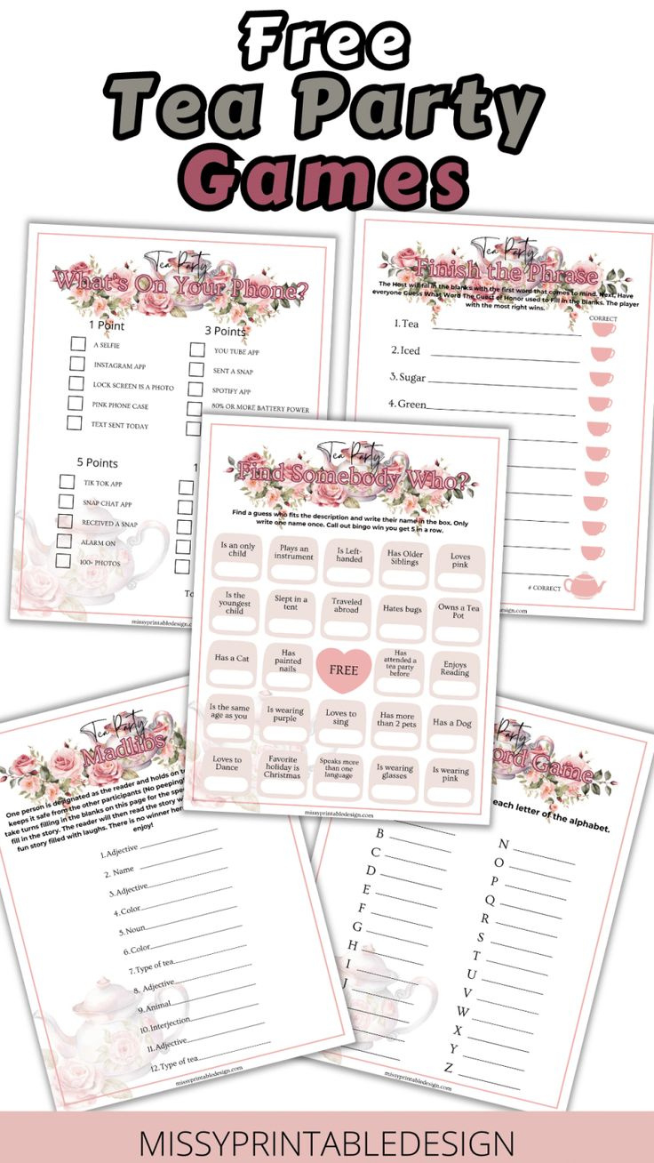 Free Printable Tea Party Games - Missyprintabledesign regarding Free Printable Tea Party Games