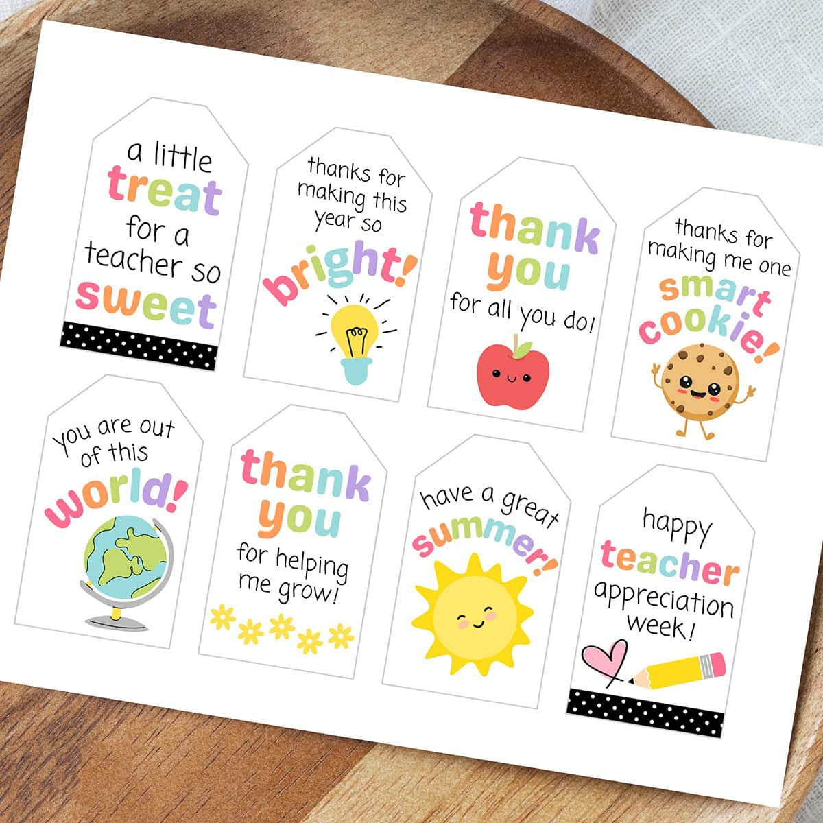 Free Printable Teacher Appreciation Gift Tags - Aubree Originals with Free Printable Tags For Teacher Appreciation