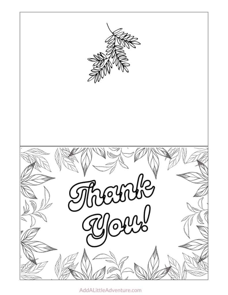 Free Printable Thank You Cards To Color - Add A Little Adventure intended for Free Printable Thank You Notes