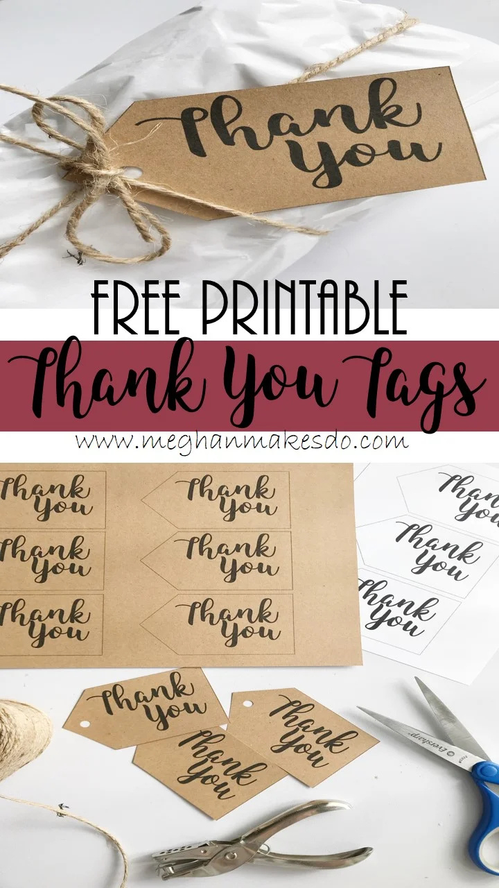Free Printable Thank You Tags — Meghan Makes Do intended for Free Printable Thank You Tags