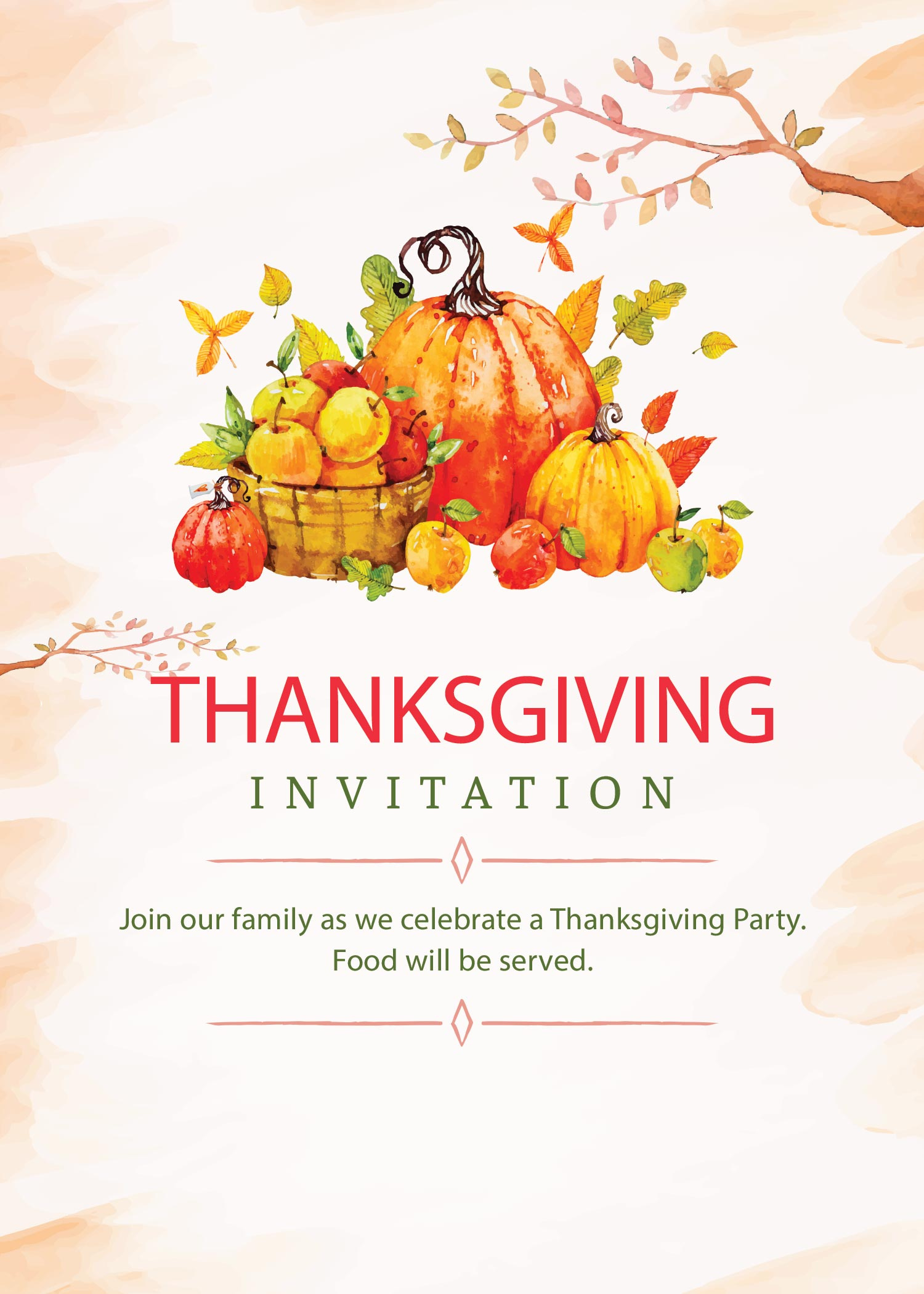 Free Printable Thanksgiving Invitations: Editable Or Print As Is! pertaining to Free Printable Thanksgiving Invitations