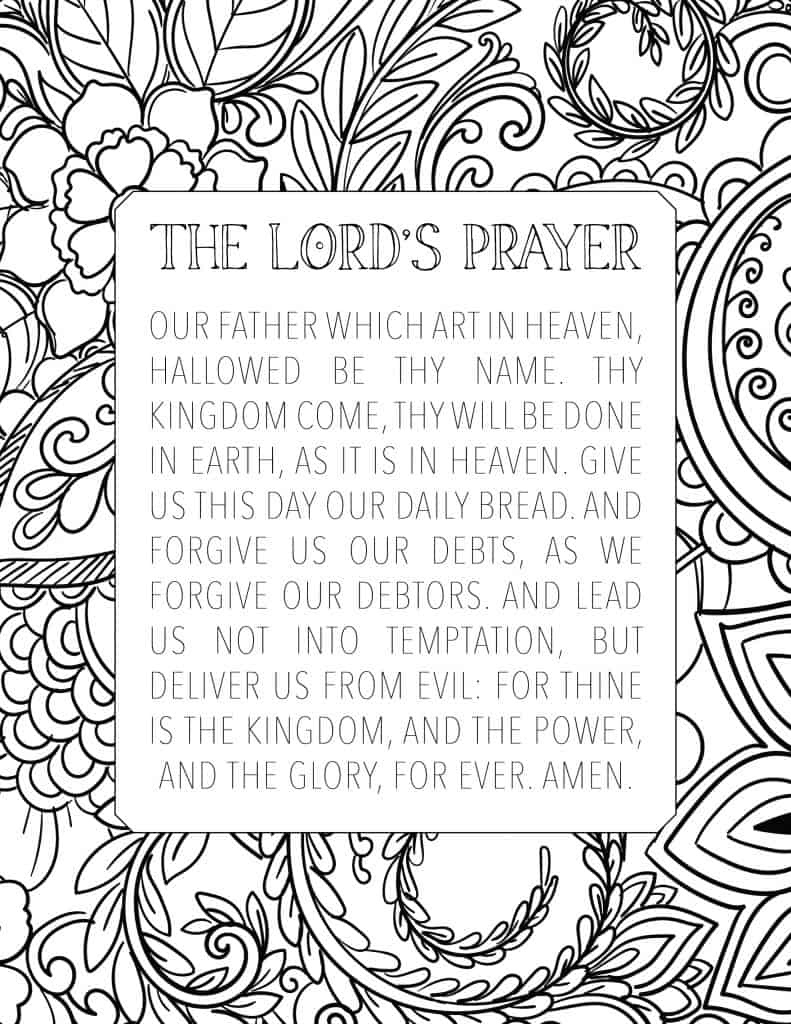 Free Printable The Lord'S Prayer Activity Sheets regarding Free Printable Lord'S Prayer Coloring Pages