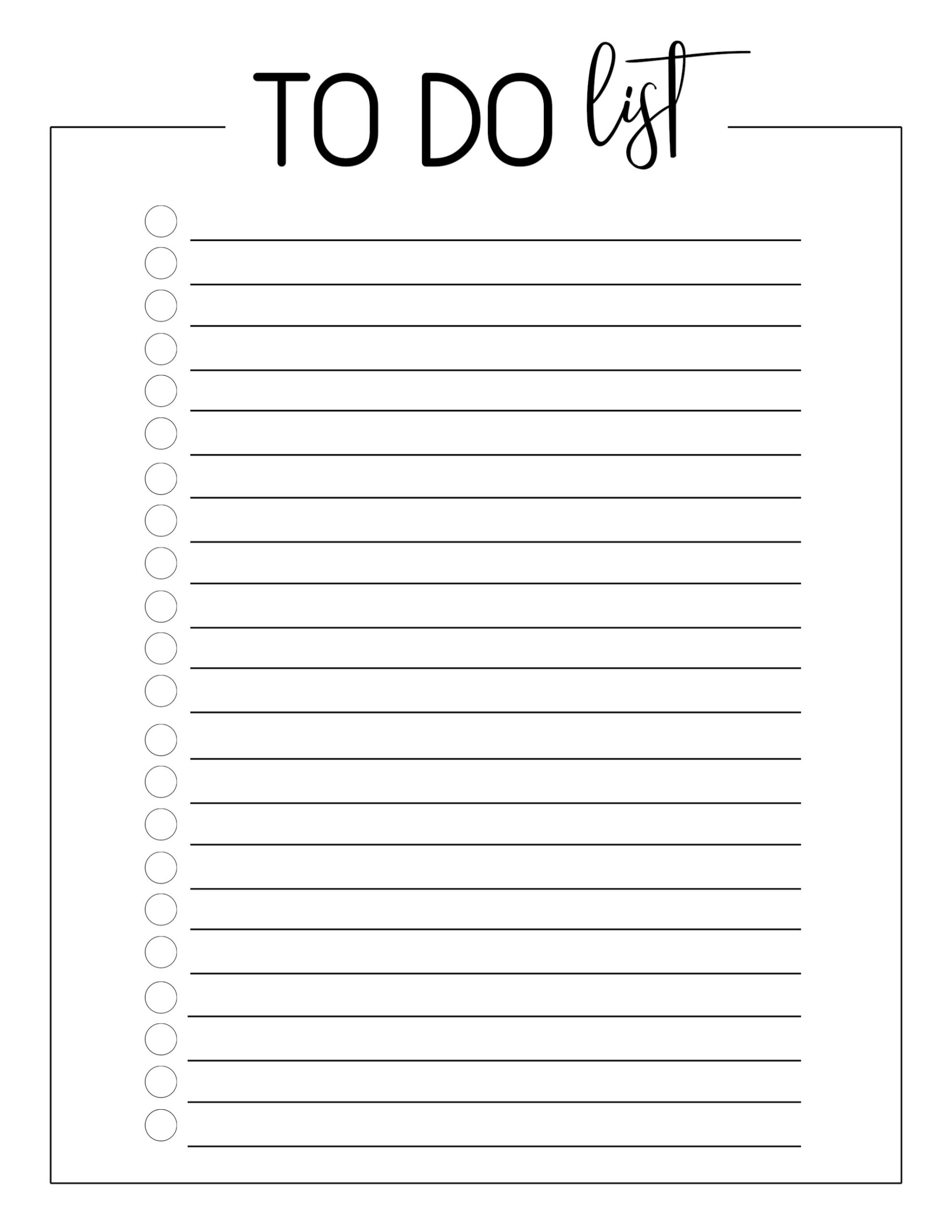 Free Printable To Do Checklist Template - Paper Trail Design regarding Free Printable Checklist