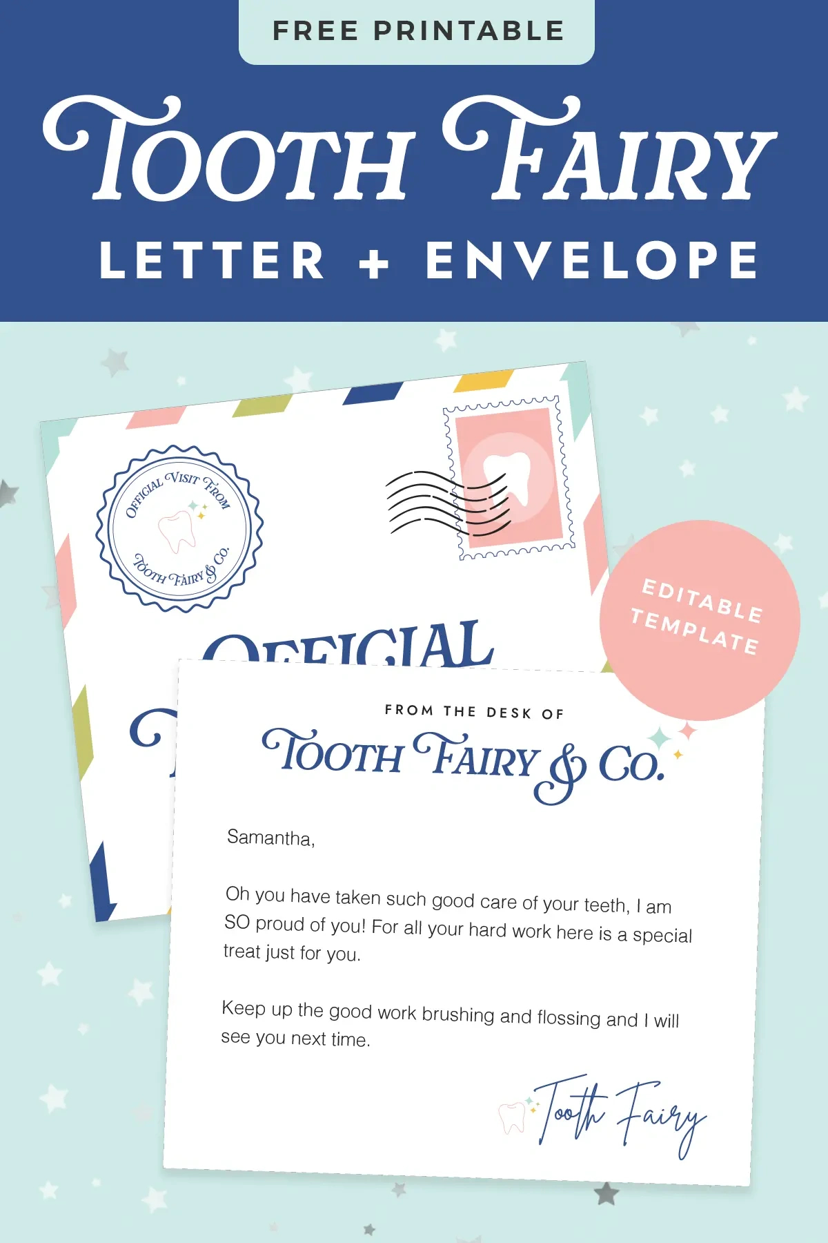 Free Printable Tooth Fairy Letter - Favorite Printables in Free Printable Tooth Fairy Letter And Envelope