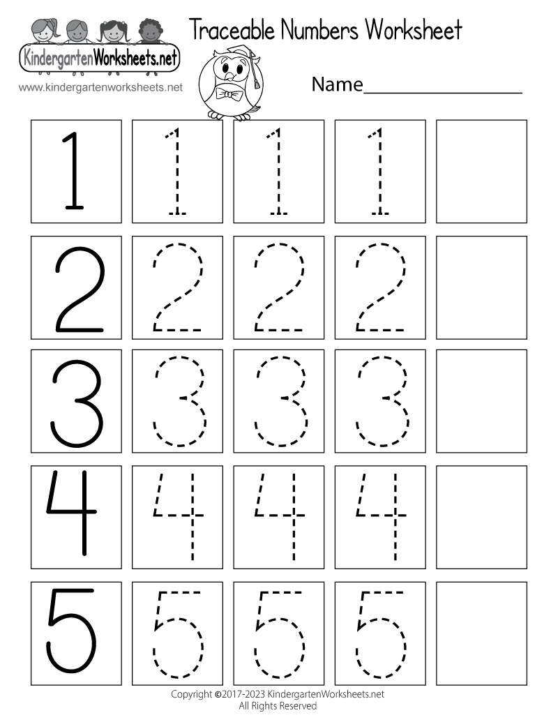 Free Printable Traceable Numbers Worksheet pertaining to Free Printable Number Worksheets For Kindergarten