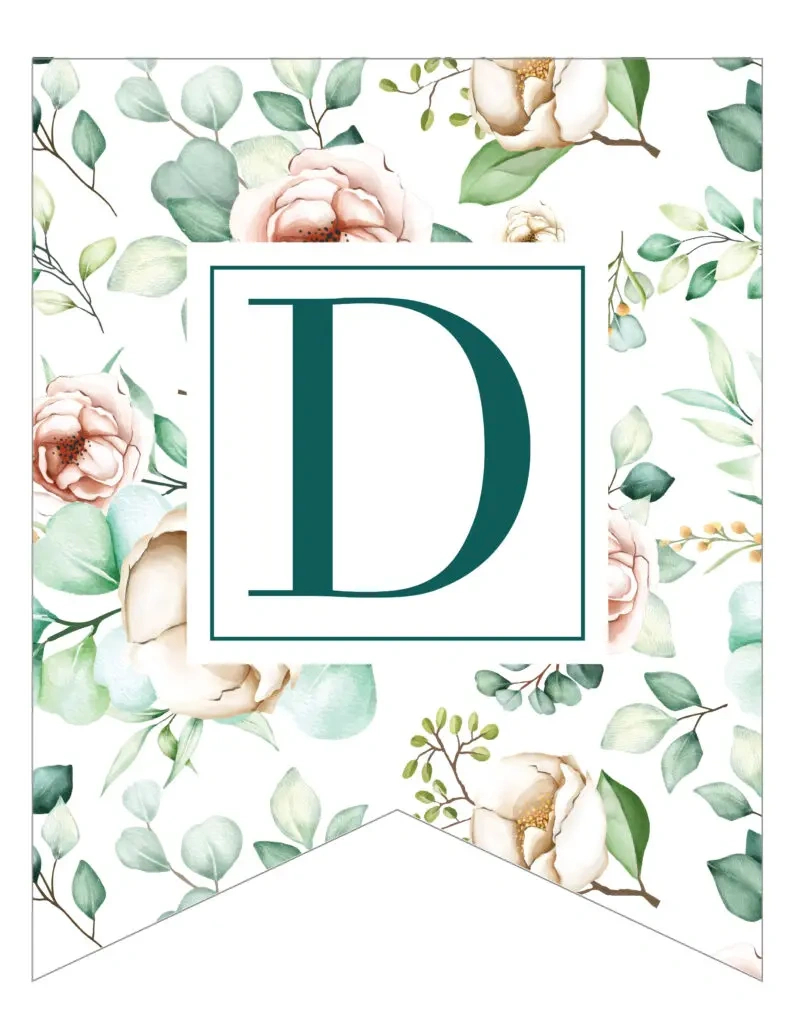 Free Printable Traditional Floral Banner Letters - World Of Printables intended for Free Printable Wedding Banner Letters
