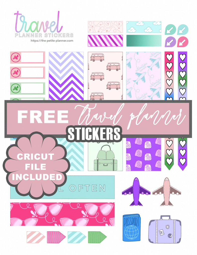Free Printable Travel Planner Stickers ⋆ The Petite Planner in Free Printable Travel Stickers