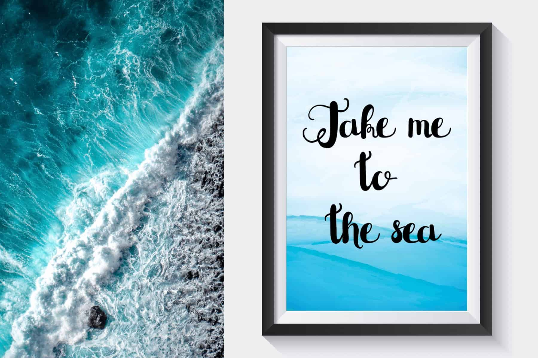 Free Printable Travel Wall Art - Take Me To The Sea - Beach Inspired in Free Printable Beach Pictures