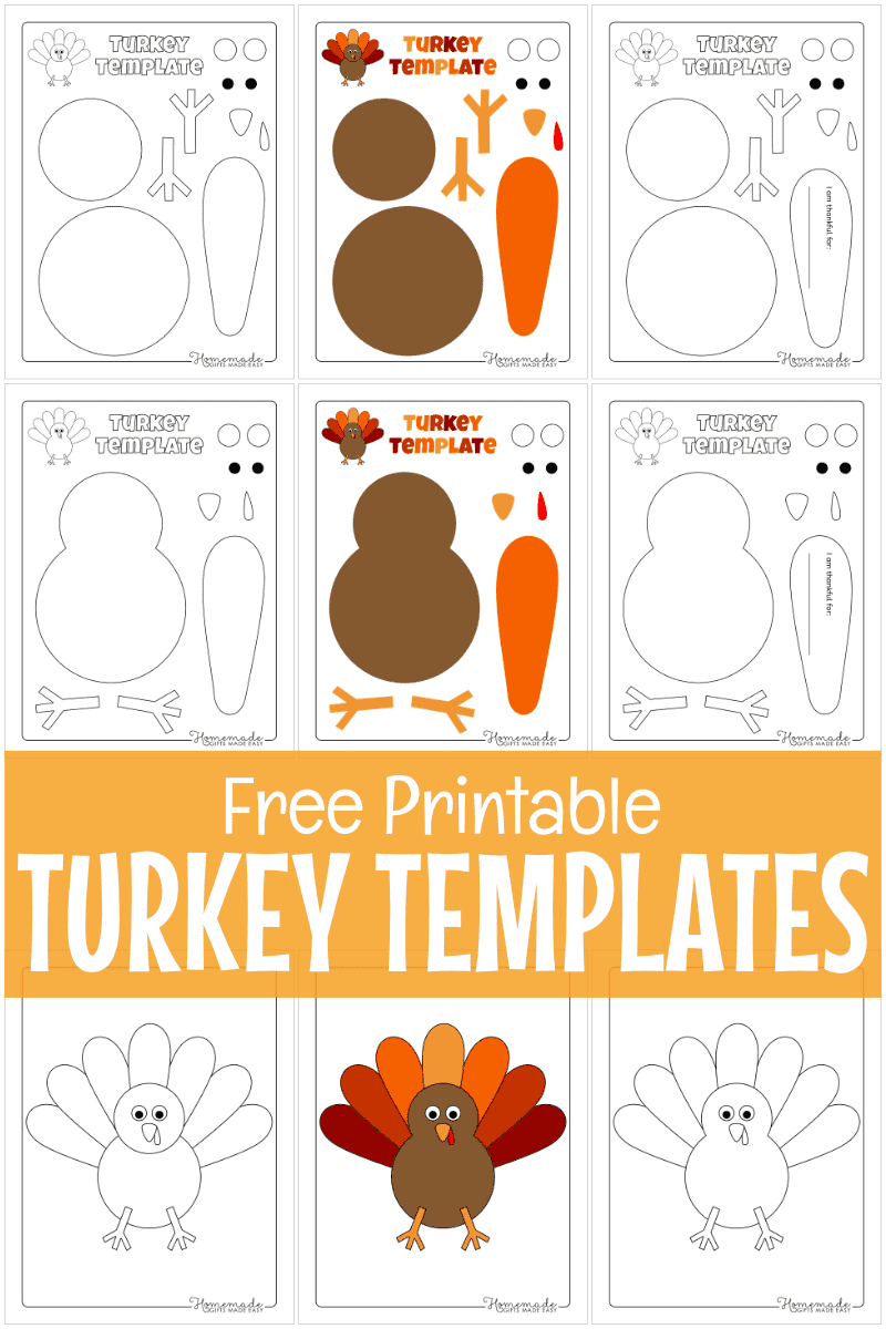 Free Printable Turkey Template For Thanksgiving Crafts with regard to Free Printable Turkey Craft