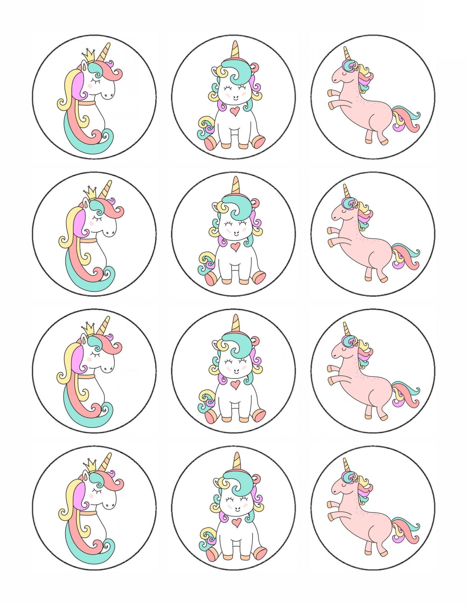 Free Printable Unicorn Cupcake Toppers - Life. Family. Joy regarding Free Printable Unicorn Cupcake Toppers