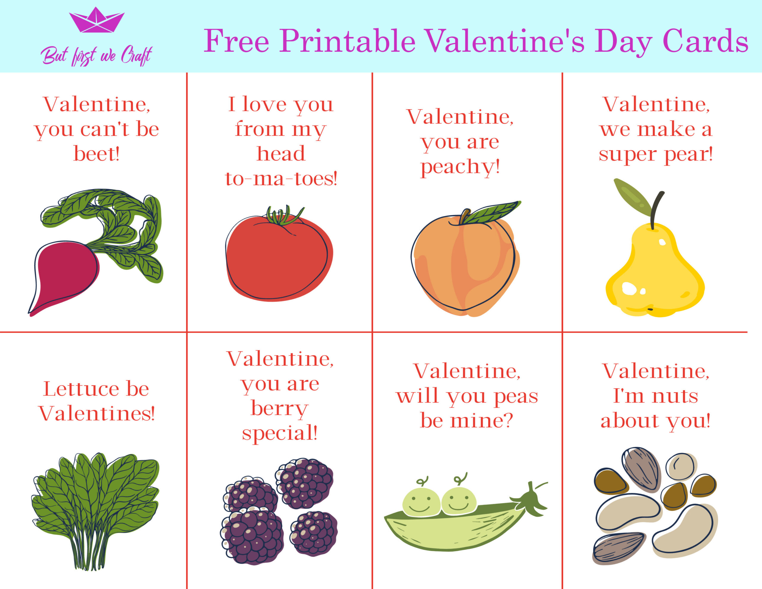Free Printable Valentine Cards – But First We Craft in Valentine Free Printable Cards