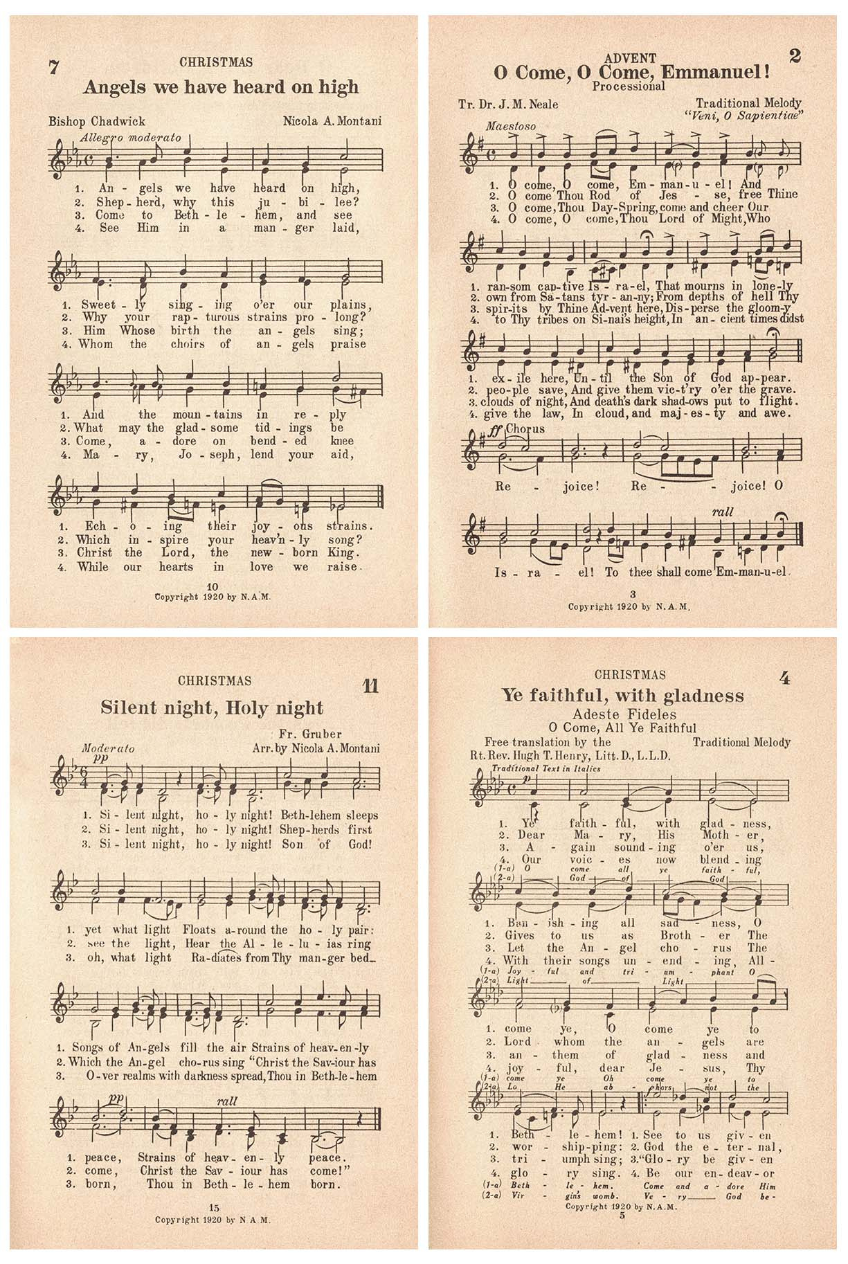 Free Printable Vintage Christmas Sheet Music Hymns • Rose Clearfield regarding Free Christmas Sheet Music For Keyboard Printable