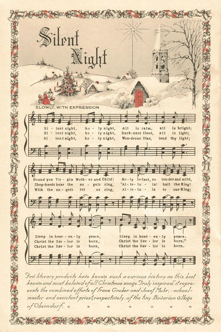 Free Printable Vintage Color Illustration Christmas Carols for Christmas Carols Sheet Music Free Printable