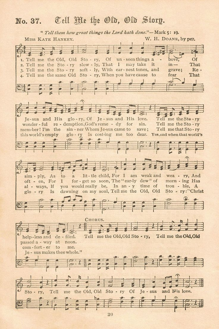 Free Printable Vintage Gospel Hymns Sheet Music intended for Free Printable Gospel Music Lyrics