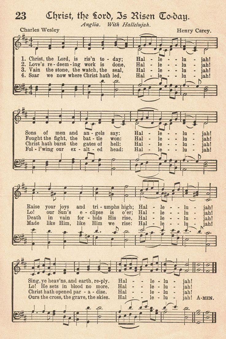 Free Printable Vintage Hymns For Easter throughout Free Printable Gospel Sheet Music For Piano