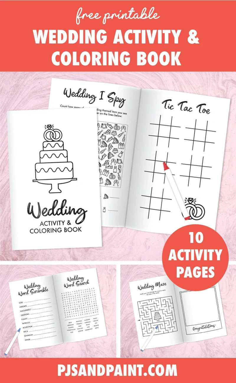 Free Printable Wedding Activity And Coloring Book For Kids - Pjs regarding Free Printable Personalized Wedding Coloring Book