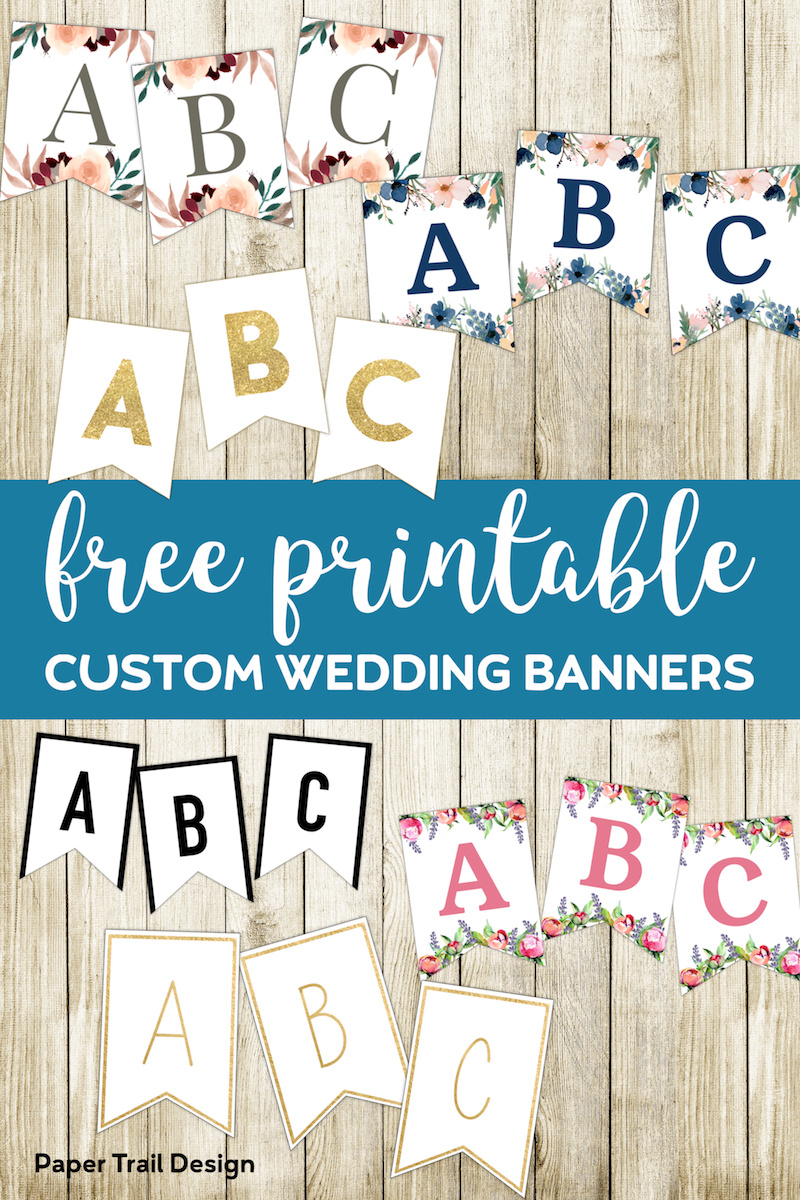 Free Printable Wedding Banners - Paper Trail Design within Free Printable Wedding Banner Letters