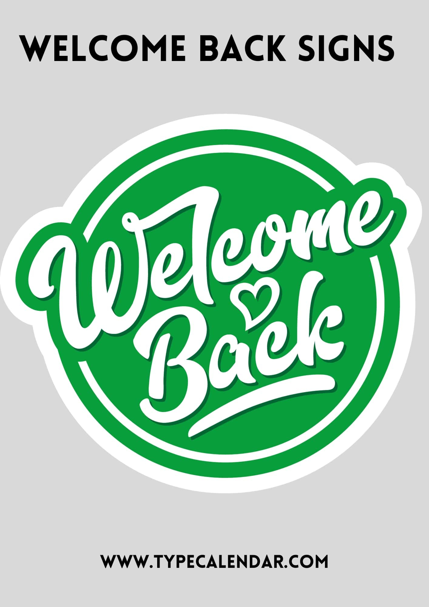 Free Printable Welcome Back Sign Templates [Pdf, Word] intended for Free Printable Welcome Back Signs For Work