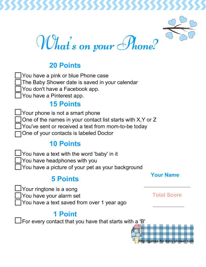 Free Printable What&amp;#039;S On Your Phone? Baby Shower Game inside What&amp;#039;S In Your Phone Baby Shower Game Free Printable