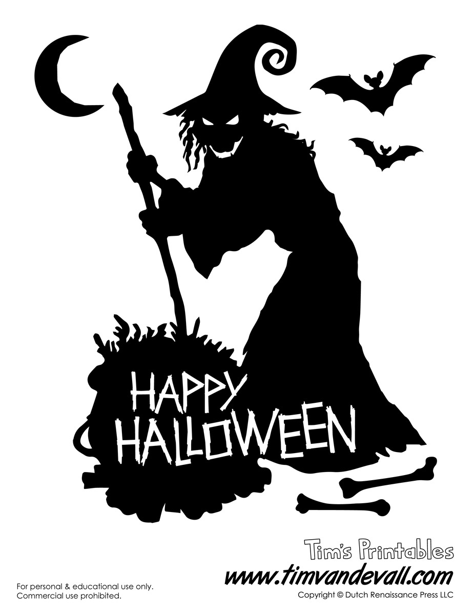 Free Printable Witch Silhouette For Halloween intended for Free Printable Pictures Of Witches