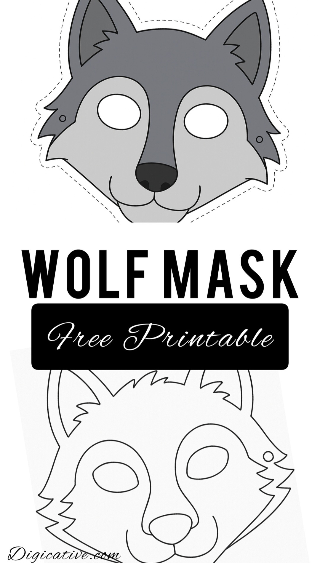 Free Printable Wolf Mask - regarding Free Printable Wolf Face Mask