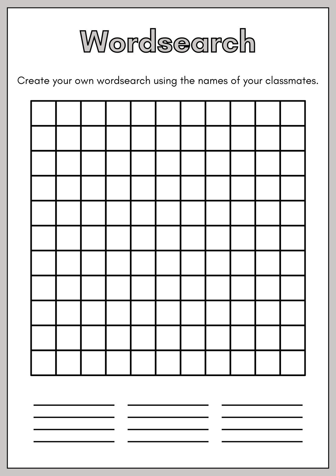 Free Printable Word Search Worksheet Templates | Canva with regard to Create A Wordsearch Puzzle For Free Printable