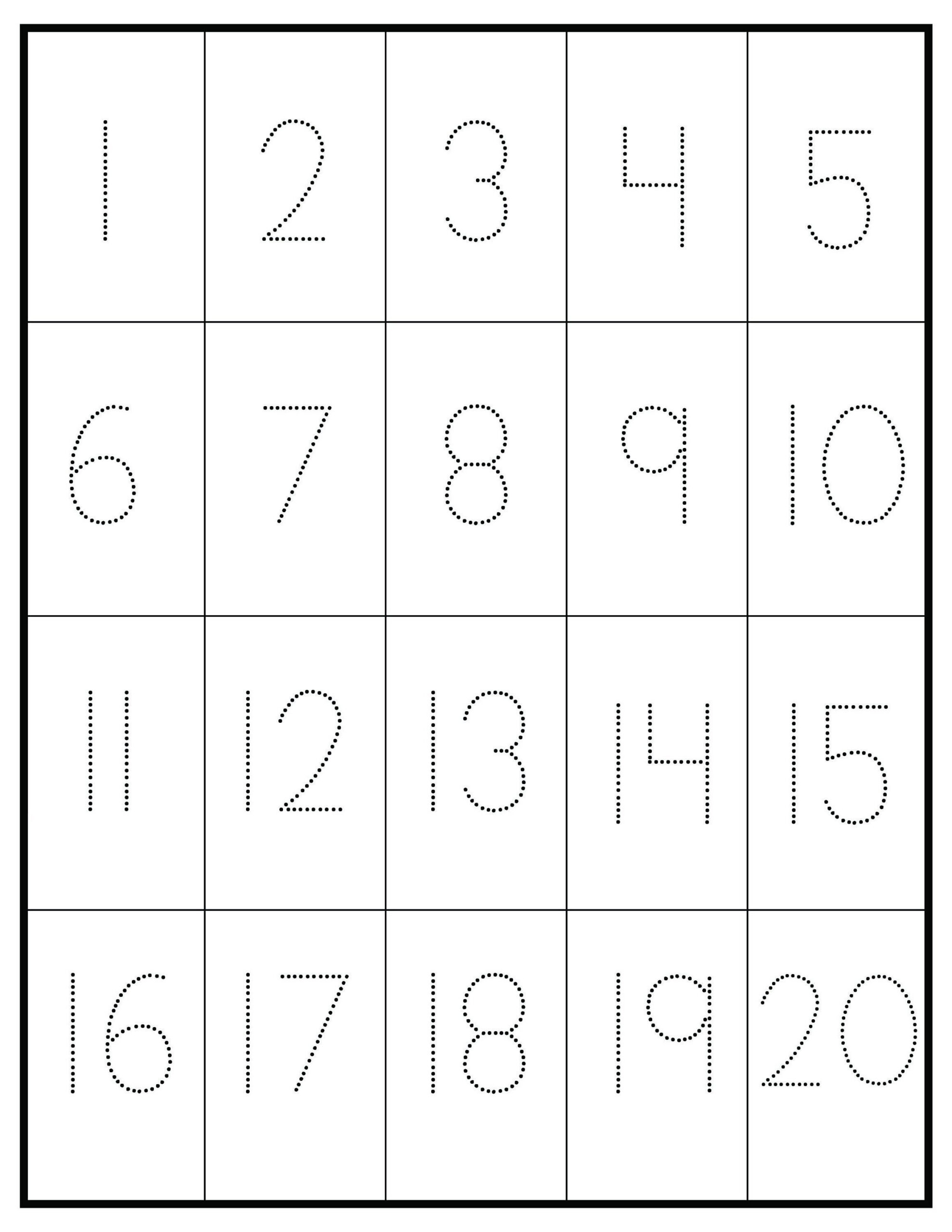 Free Printable Worksheets For Kids - Tracing Numbers 1-20 regarding Free Printable Numbers 1 20 Worksheets