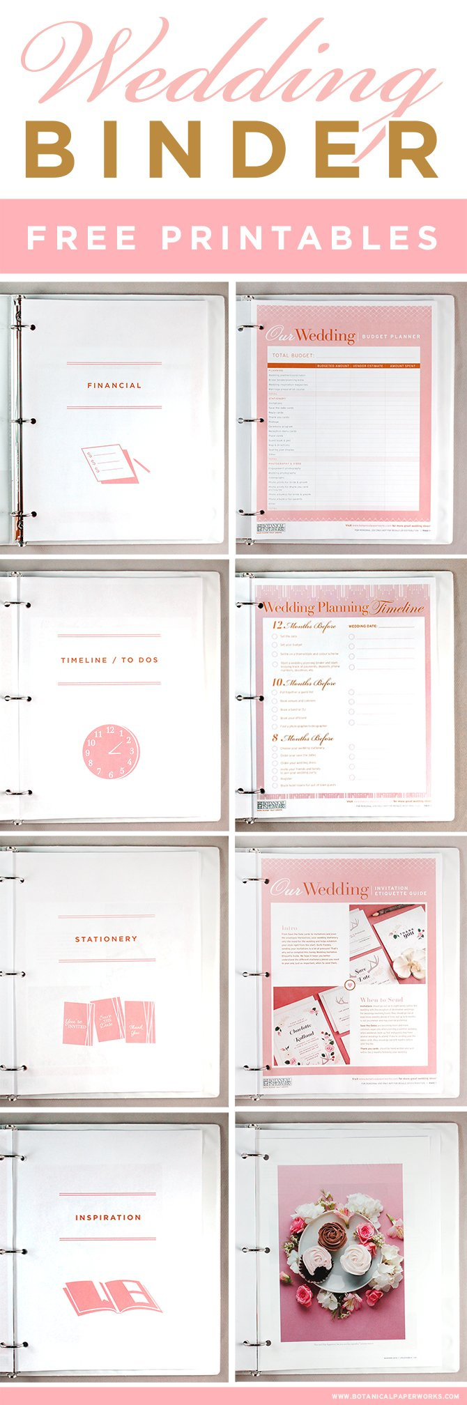 Free Printables} Wedding Planning Binder - Botanical Paperworks with regard to Free Printable Wedding Binder Templates