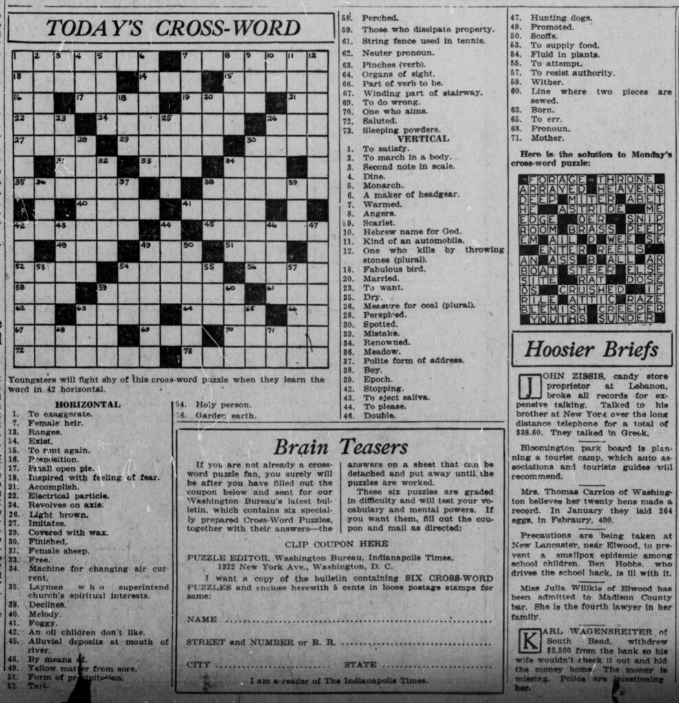 Free Puzzles: Word Cross, Crosswords, And Acrostics | Headlines intended for Printable Newspaper Crossword Puzzles For Free