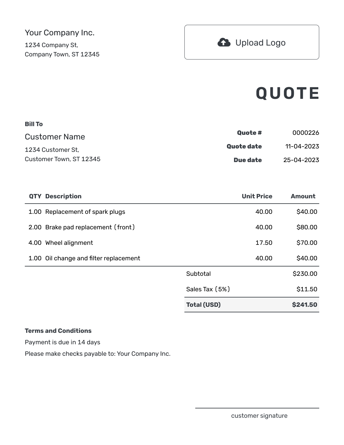 Free Quote Template | Business Templates | Docelf intended for Free Printable Quotes Templates