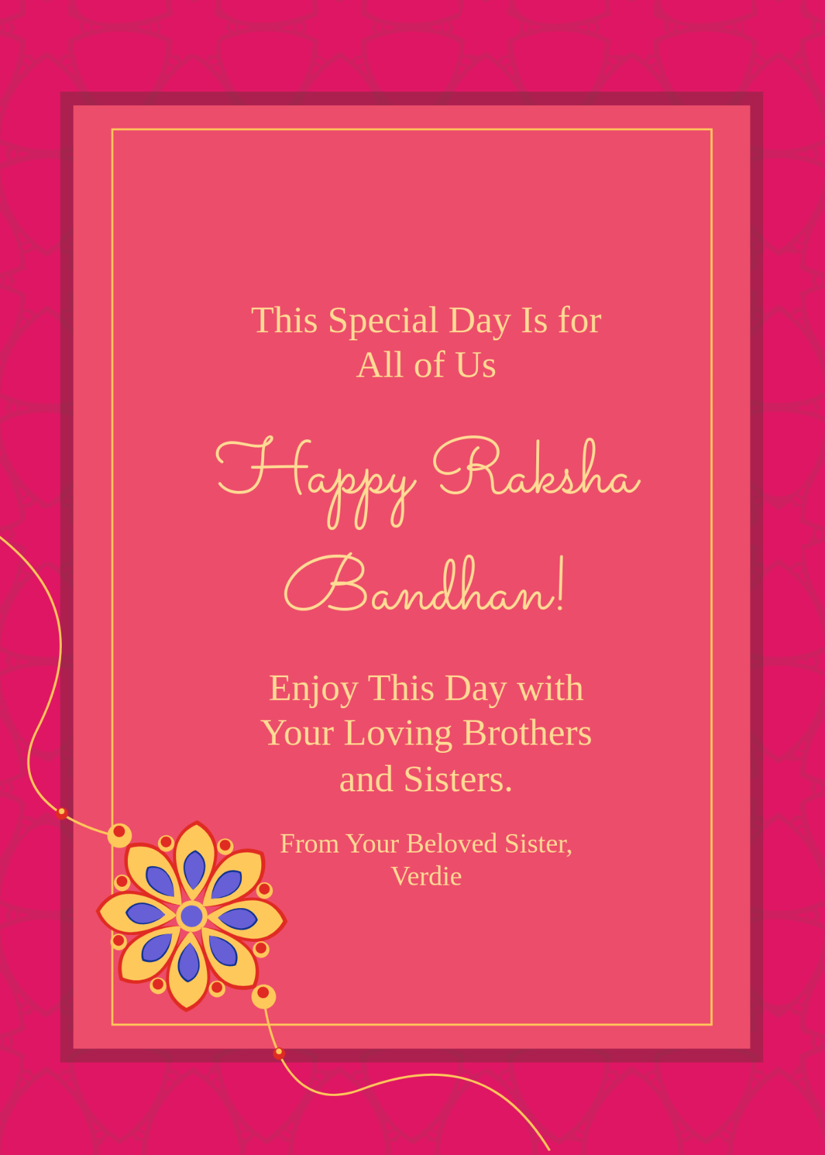 Free Raksha Bandhan Card 2025 Templates To Edit Online in Free Online Printable Rakhi Cards