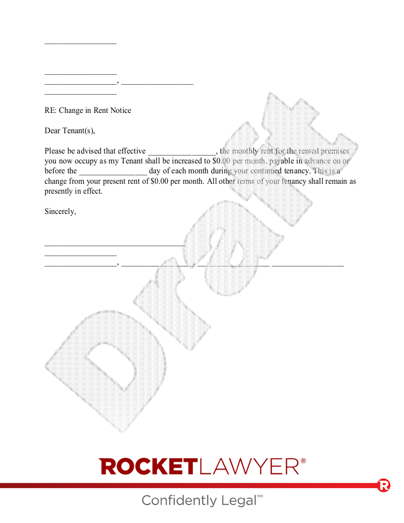 Free Rent Increase Letter Template &amp; Faqs - Rocket Lawyer in Free Printable Rent Increase Letter