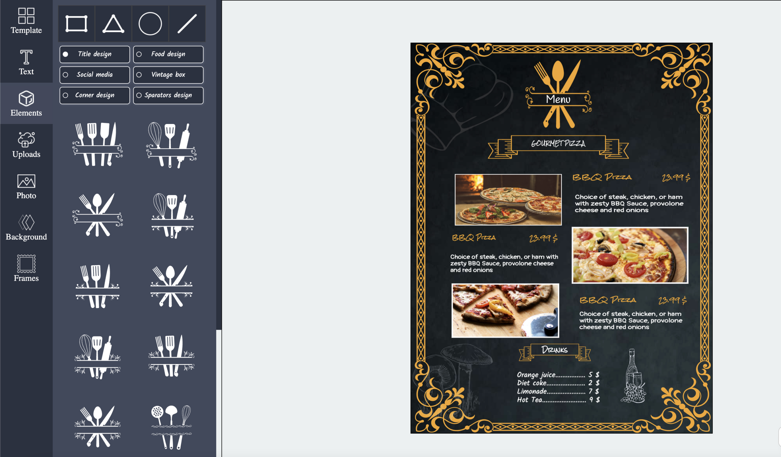 Free Restaurant Menu Maker With Online Templates | Imakemenu throughout Free Online Printable Menu Maker