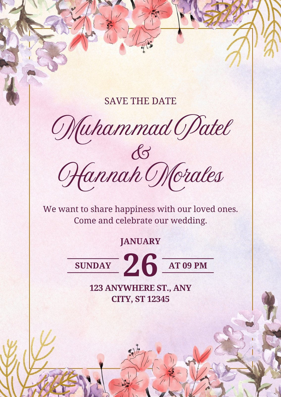 Free Save The Date Card Templates To Edit And Print | Canva with regard to Free Printable Save The Date Invitation Templates