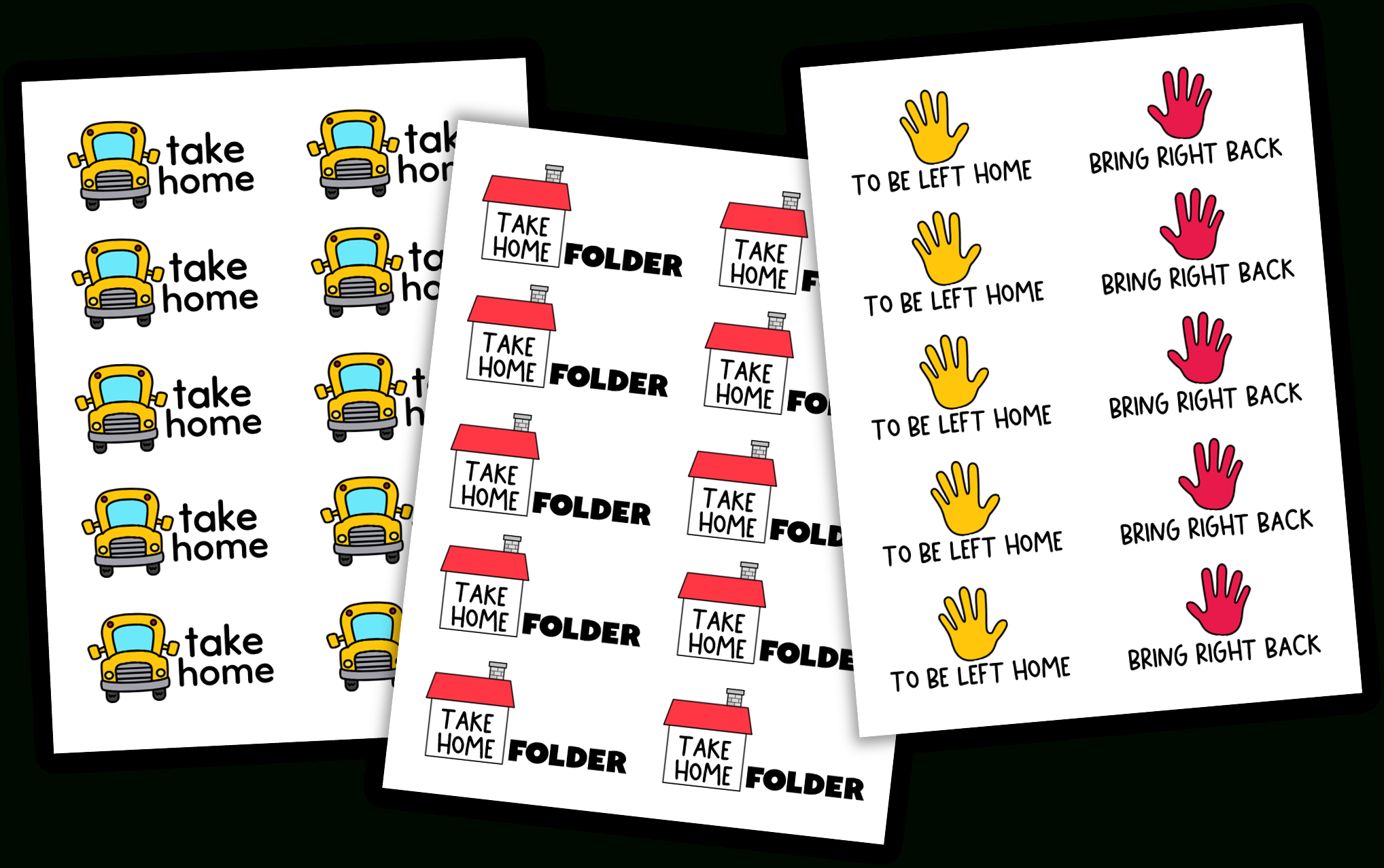 Free School Folder Labels For Teachers - Tunstall'S Teaching throughout Free Printable Take Home Folder Labels