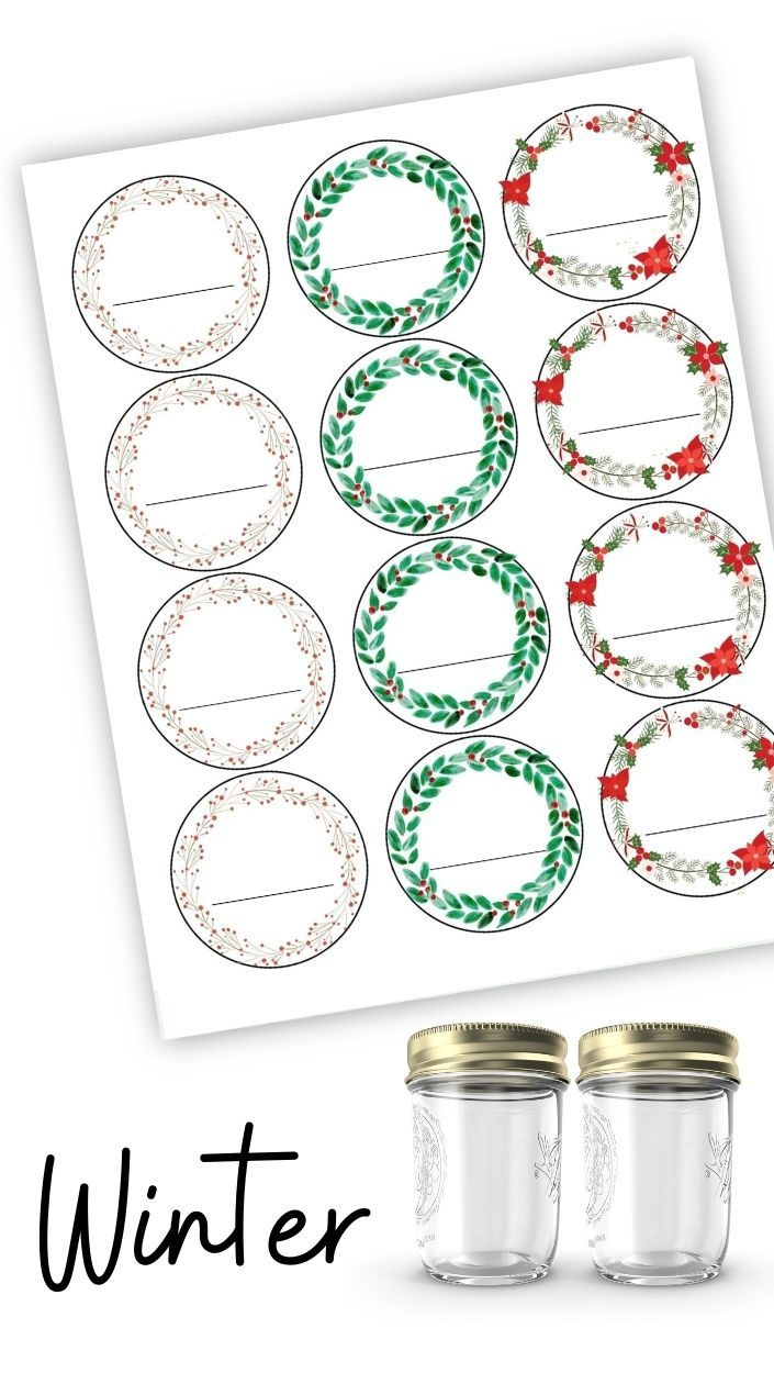 Free Seasonal Canning Labels (Printable) in Free Printable Jar Labels Christmas