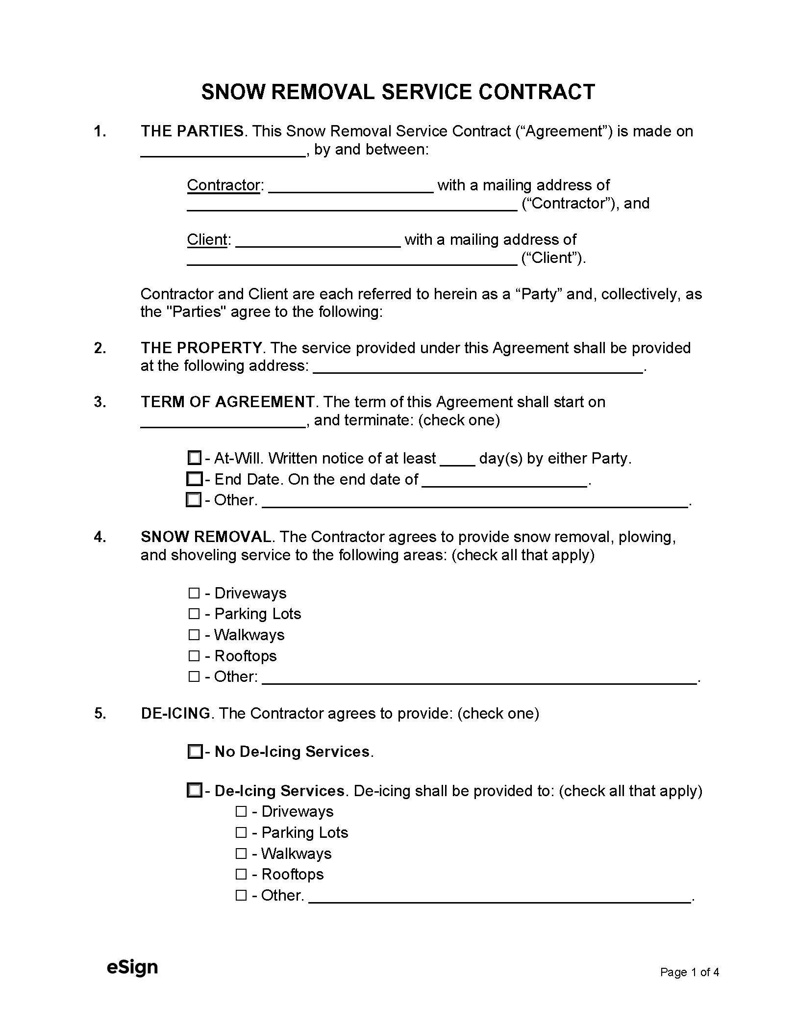 Free Service Contract Templates (21) | Pdf | Word for Free Printable Service Contract Forms