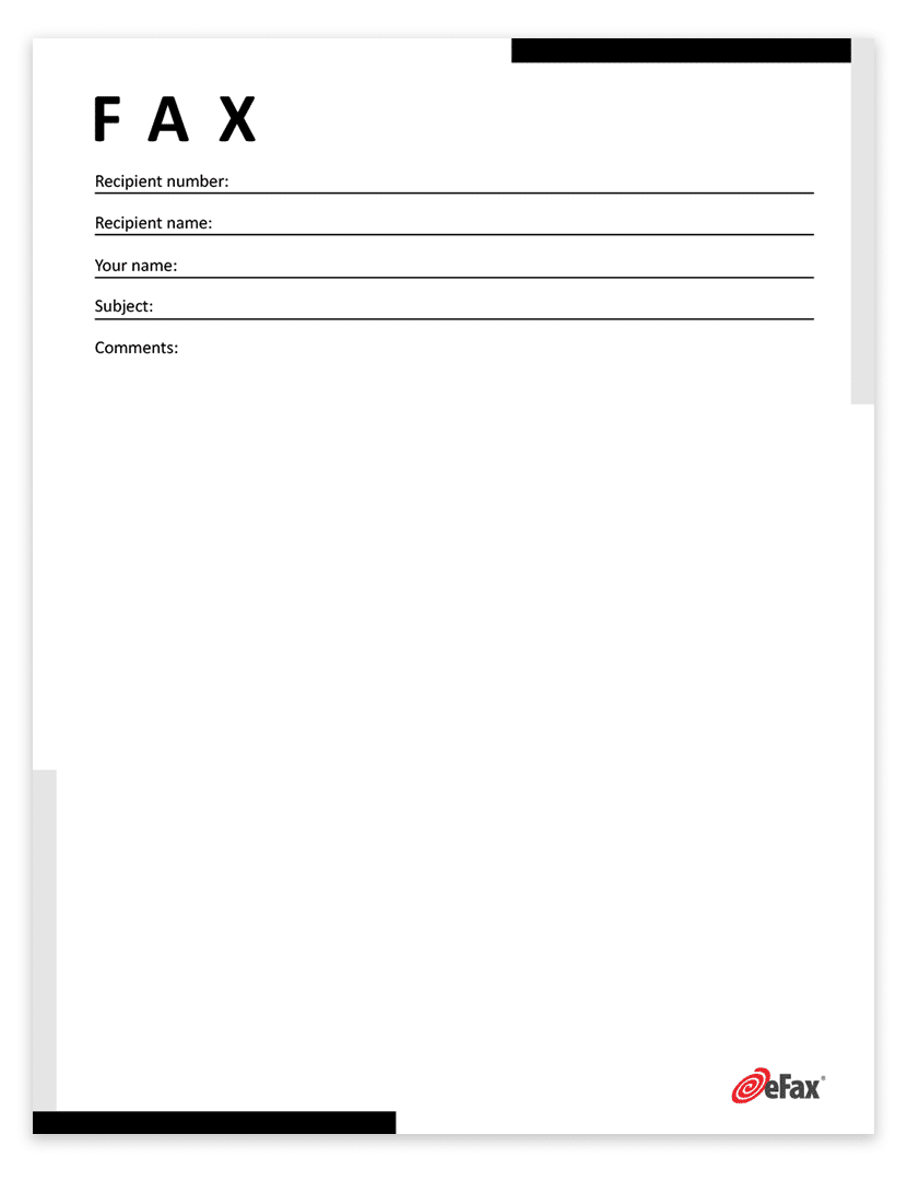 Free Simple Fax Cover Sheets | Efax pertaining to Free Printable Fax Cover Sheet