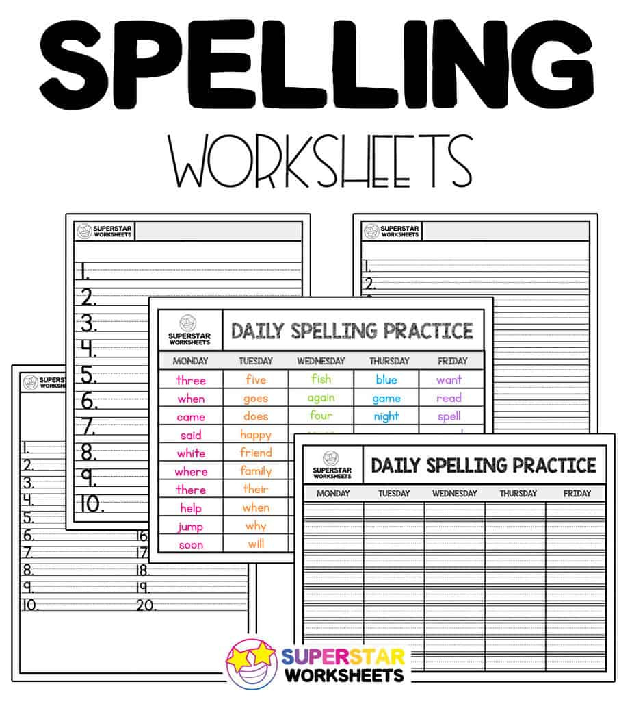 Free Spelling Worksheets - Superstar Worksheets intended for Free Printable Spelling Practice Worksheets