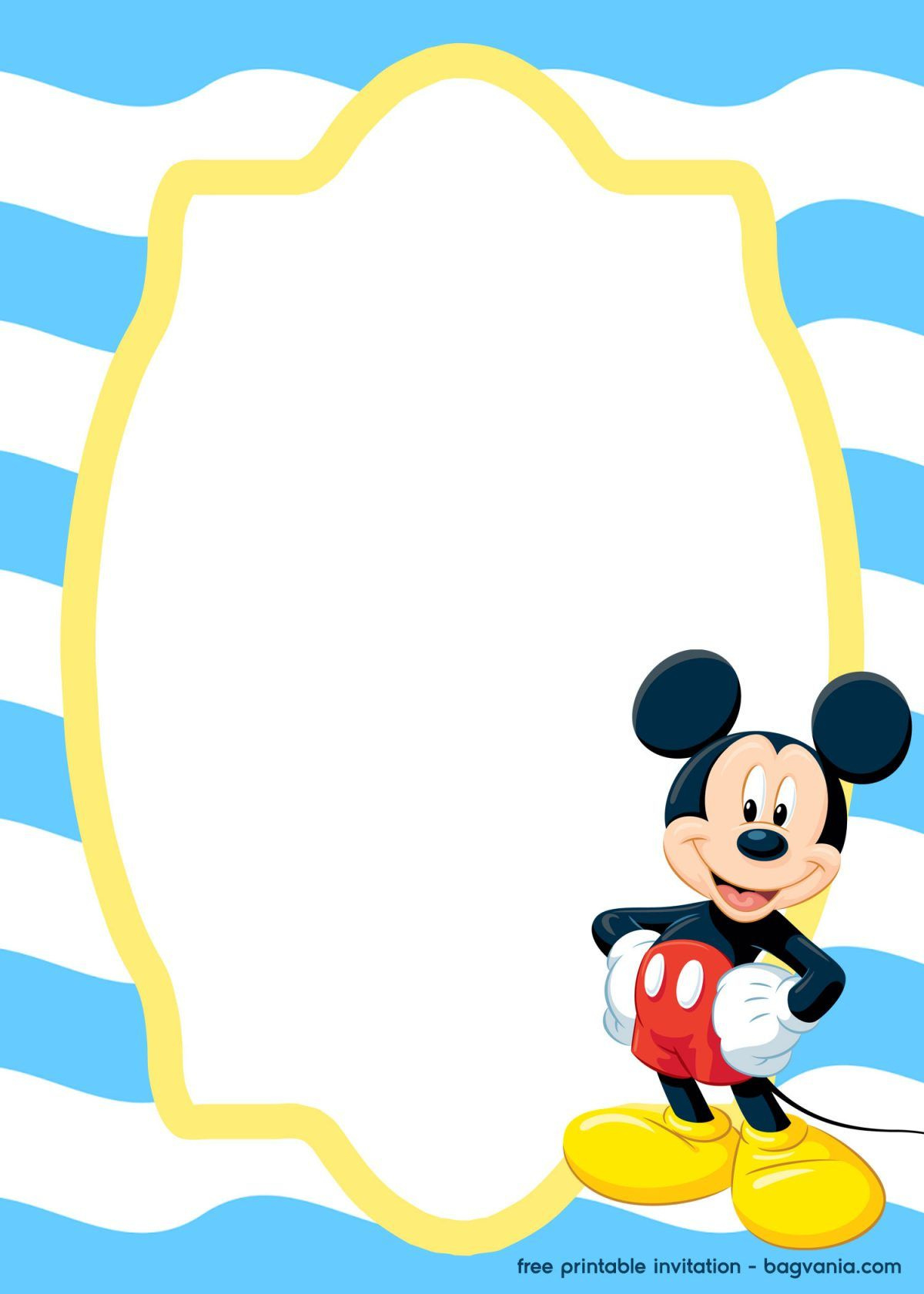 Free Splish Splash Mickey Mouse For Boy Invitation Template within Free Printable Baby Mickey Mouse Birthday Invitations