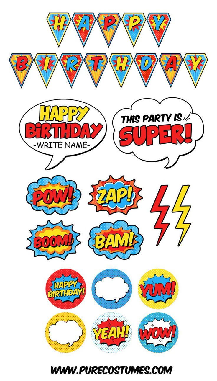 Free Superhero Pary Printables intended for Free Printable Superhero Words