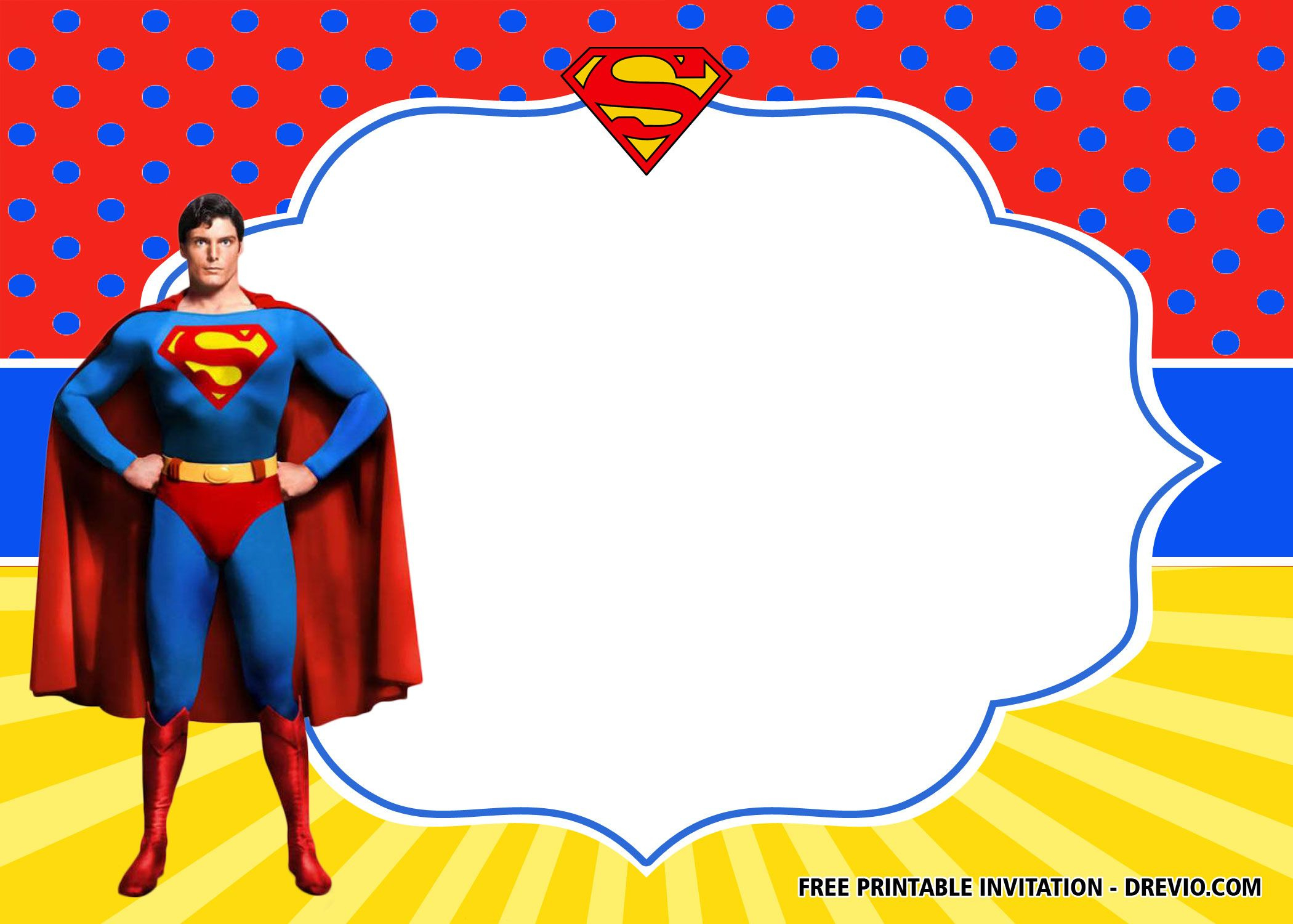 Free Superhero Superman Birthday Invitation Templates for Free Printable Superman Invitations