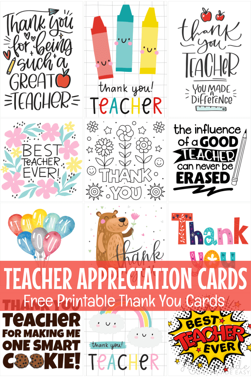 Free Teacher Appreciation Cards & Thank You Cards For Teachers 2025 inside Free Teacher Appreciation Week Printable Cards